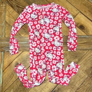 Hello Kitty Girls 18M Pink Floral Viscose Footed Pajamas Sleepwear